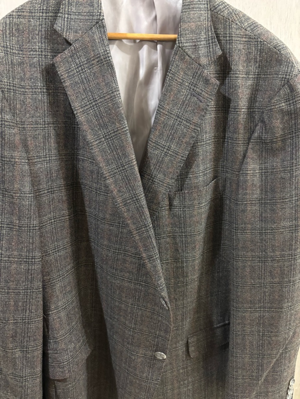 Classic Brown and Black Plaid Men's Blazer